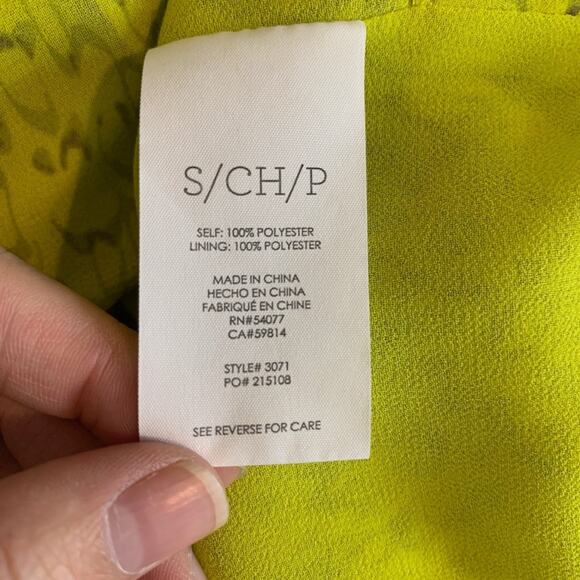 Cabi Blouse Womens S Small Neon Yellow Ruffles Reign Sleeveless Hidden Button - Picture 10 of 12